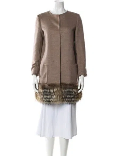 Pre-owned Giuliana Teso Wool Coat In Neutral