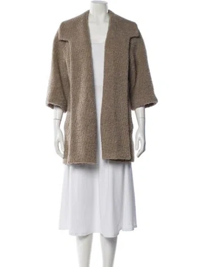 Pre-owned Giuliana Teso Wool Faux Fur Jacket In Neutral