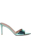 Giuliano Galiano Alixia Mirror Leather Mules In Blue