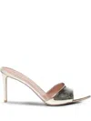 Giuliano Galiano Alixia Mirror Leather Mules In Silver