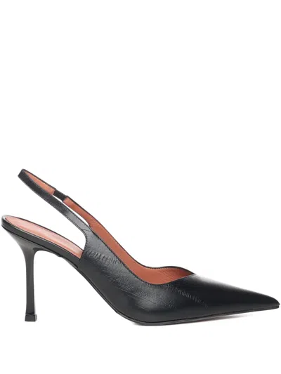 Giuliano Galiano 90mm Pointed Slingback Pumps In Black