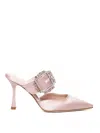 Giuliano Galiano Alena Mules In Silk Satin