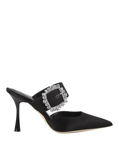 Giuliano Galiano Alena Satin Mules In Negro