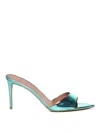 Giuliano Galiano Alixia Mirror Leather Mules In Blue