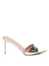 Giuliano Galiano Alixia Mirror Leather Mules In Silver