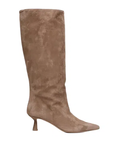 Giuliano Galiano Jane Suede Boots In Brown