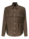 Giuliano Galiano Button-flap Pocket Shirt In Brown