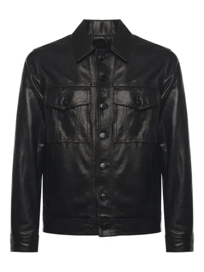 Giuliano Galiano Buttoned Arizona Jacket In Black