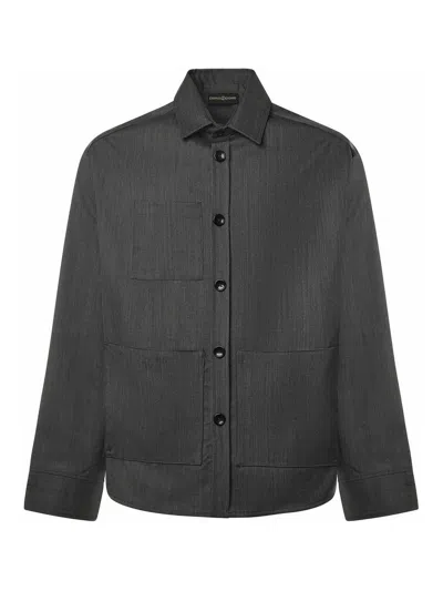 Giuliano Galiano Tobhias Wool Shirt In Animal Print