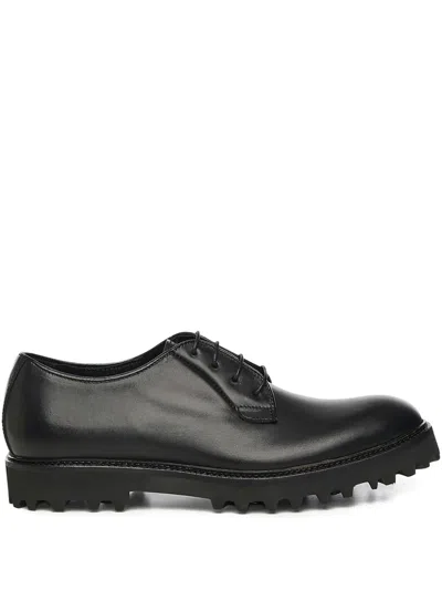 Giuliano Galiano Castro Leather Derby Shoes In Black