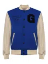 Giuliano Galiano Patchwork Baseball Jacket In Blue