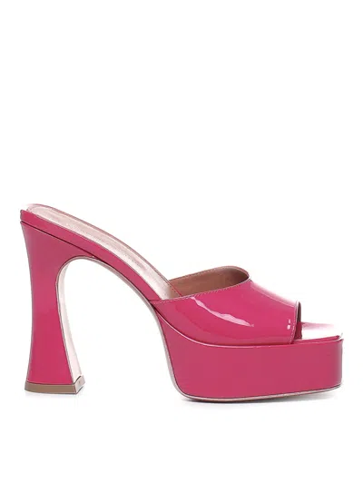 Giuliano Galiano Charlie Mules In Patent Leather In Colour Carne Y Neutral