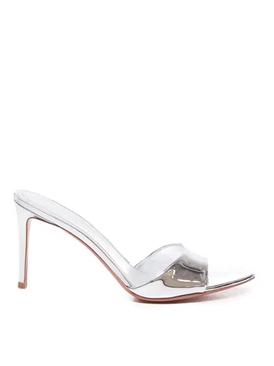 Giuliano Galiano Alixia 80mm Mules In Silver
