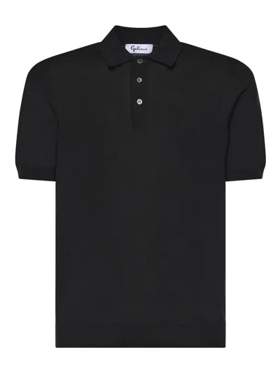 Giuliano Galiano Cotton Polo In Black