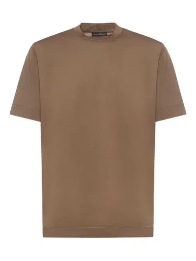 Giuliano Galiano Aigue Cotton T-shirt In Brown