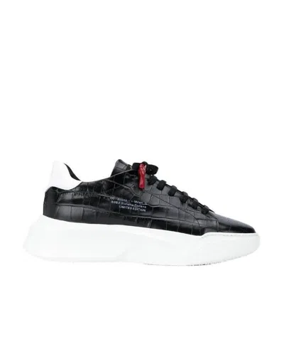 Giuliano Galiano Crocodile-embossed Nemesis Sneakers In White