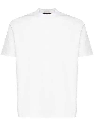Giuliano Galiano Crew-neck Cotton T-shirt In Bianco