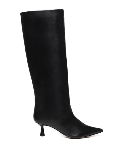 Giuliano Galiano Jane Calfskin Boots In Black
