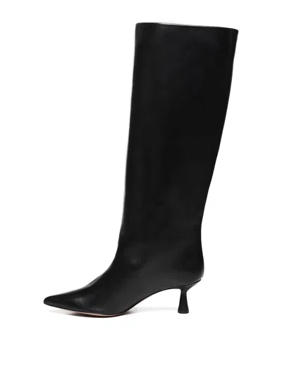 Giuliano Galiano Jane Calfskin Boots In Black