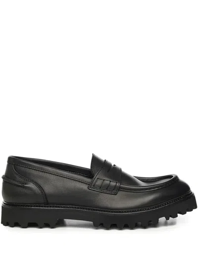 Giuliano Galiano Kobra Lug-sole Loafers In Black