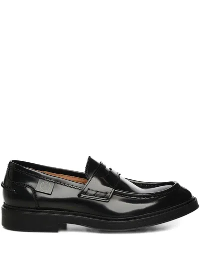 Giuliano Galiano Kobra Penny-slot Loafers In Black
