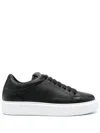 Giuliano Galiano Lace-up Calf-leather Sneakers In Schwarz