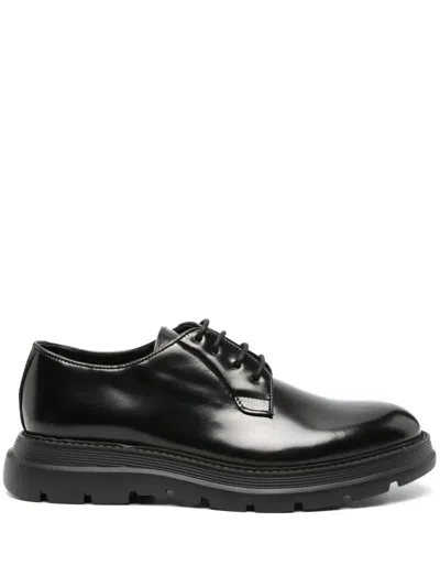 Giuliano Galiano Lace-up Leather Derby Shoes In Schwarz