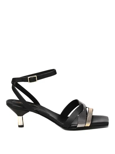 Giuliano Galiano Lauren Sandals In Black
