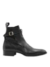 Giuliano Galiano Buckle Strap Ankle Boots In Negro