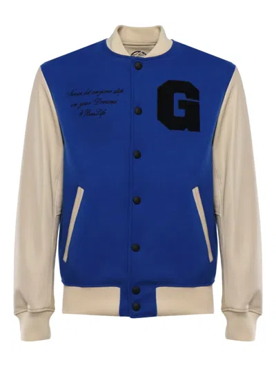 GIULIANO GALIANO LEATHER-SLEEVE JACKET
