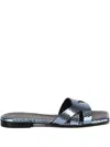 Giuliano Galiano Leather Slides In Blue