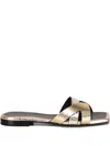 Giuliano Galiano Leather Slides In Gold