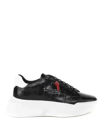 Giuliano Galiano Leather Trainers In Negro