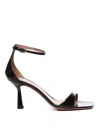 Giuliano Galiano Lina Patent Leather Sandals In Black