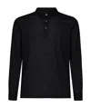 Giuliano Galiano Long-sleeved Knitted Polo Shirt In Black