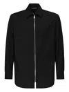 Giuliano Galiano Magik Zip-front Shirt In Black
