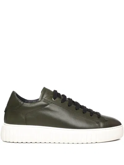 Giuliano Galiano Mars Leather Sneakers In Green