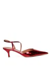 Giuliano Galiano Mirror Leather Demi Sandals In Red