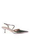 Giuliano Galiano Mirror Leather Demi Sandals In Silver