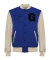 Giuliano Galiano Patchwork Baseball Jacket In Blue