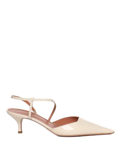 Giuliano Galiano Patent Demi Sandals In Nude