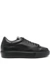 Giuliano Galiano Pebbled Leather Low-top Sneakers In Black