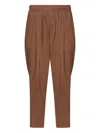 Giuliano Galiano Pleat-detailed Elastic-waist Trousers In Brown