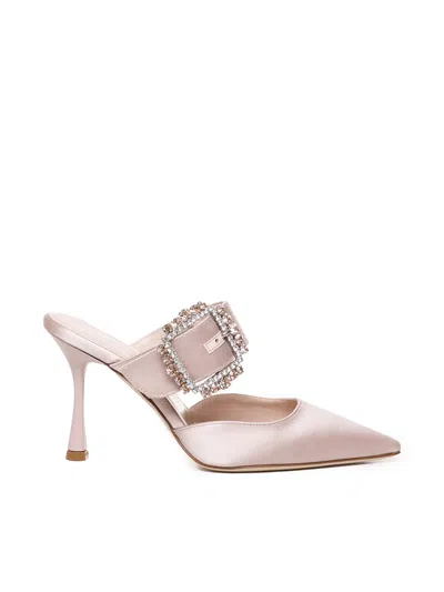 Giuliano Galiano Pointed Muller Shoes In Nude