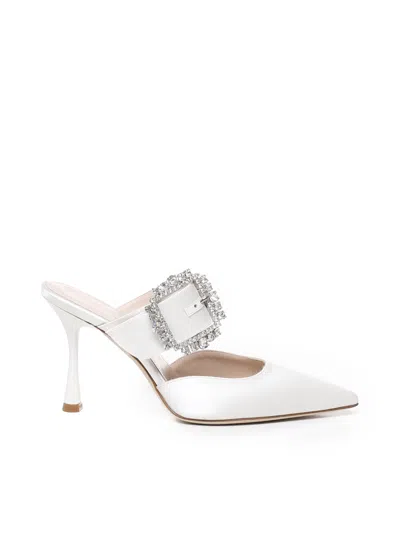 Giuliano Galiano Pointed Muller Shoes In White