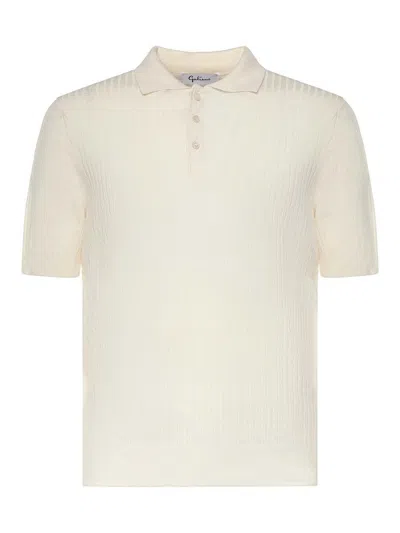 Giuliano Galiano Ribbed Cotton Polo Shirt In White