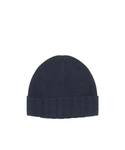 Giuliano Galiano Ribbed Cuff Beanie Hat In Blue