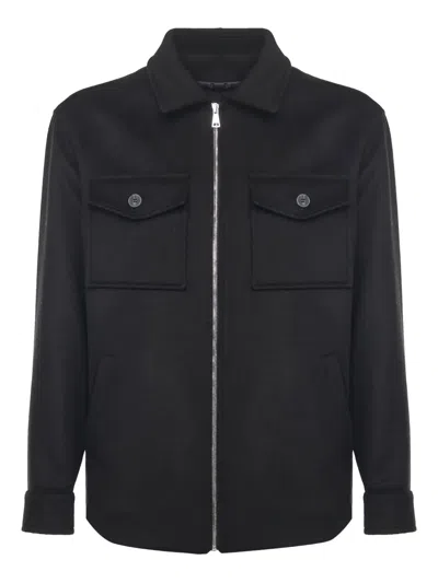 Giuliano Galiano Richard Flap-pocket Zip Shirt In Blue