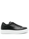 Giuliano Galiano Road Crocodile-embossed Sneakers In Schwarz