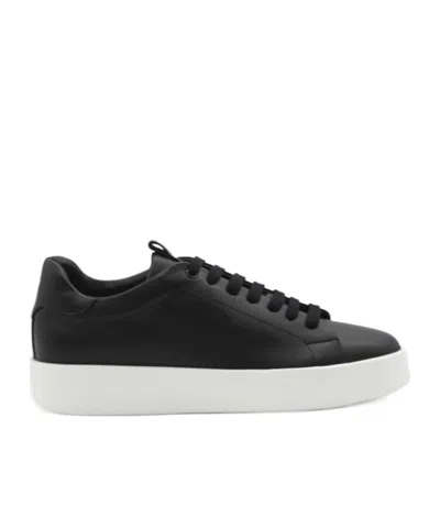 Giuliano Galiano Road Low-top Leather Sneakers In Black